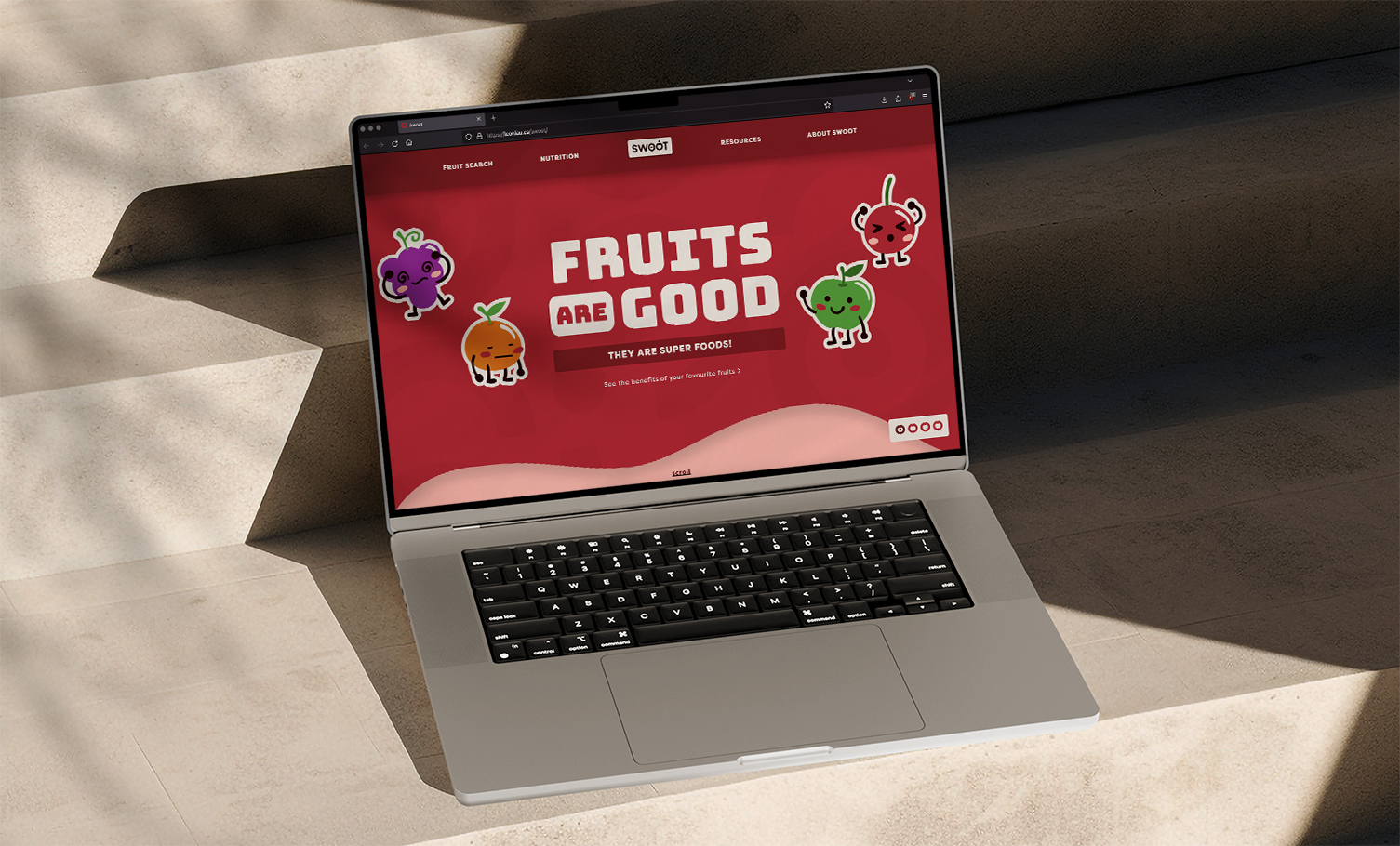 Laptop mockup of Swoot